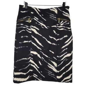 Michael Kors Womens Luxury Zebra Print Office Professional Pencil Skirt Size 10